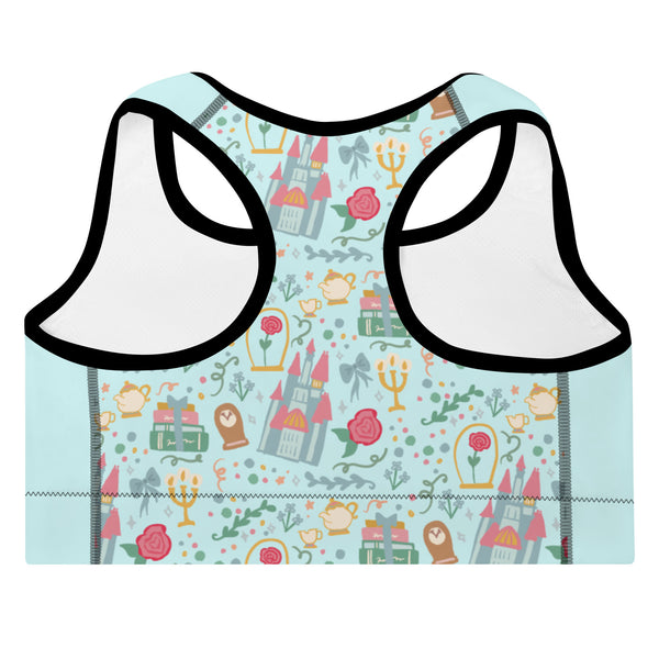 runDisney Belle Sports Bra Disney Princess Half Marathon Beauty and the Beast You Must Be Bold Disney Princess Belle Padded Sports Bra