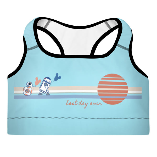 Star Wars Padded Sports Bra Best Day Ever with BB8 and R2D2 Disney Sketch Balloon
