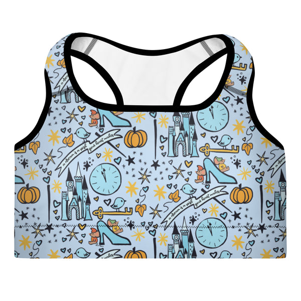 Cinderella Dreaming Sports Bra Disney Princess Cinderella Padded Sports Bra