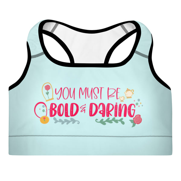 runDisney Belle Sports Bra Disney Princess Half Marathon Beauty and the Beast You Must Be Bold Disney Princess Belle Padded Sports Bra