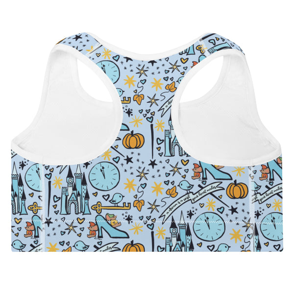 Cinderella Dreaming Sports Bra Disney Princess Cinderella Padded Sports Bra