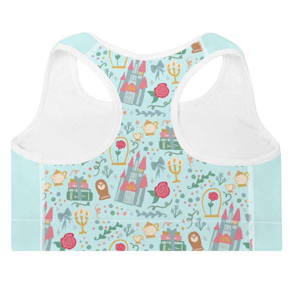 runDisney Belle Sports Bra Disney Princess Half Marathon Beauty and the Beast You Must Be Bold Disney Princess Belle Padded Sports Bra