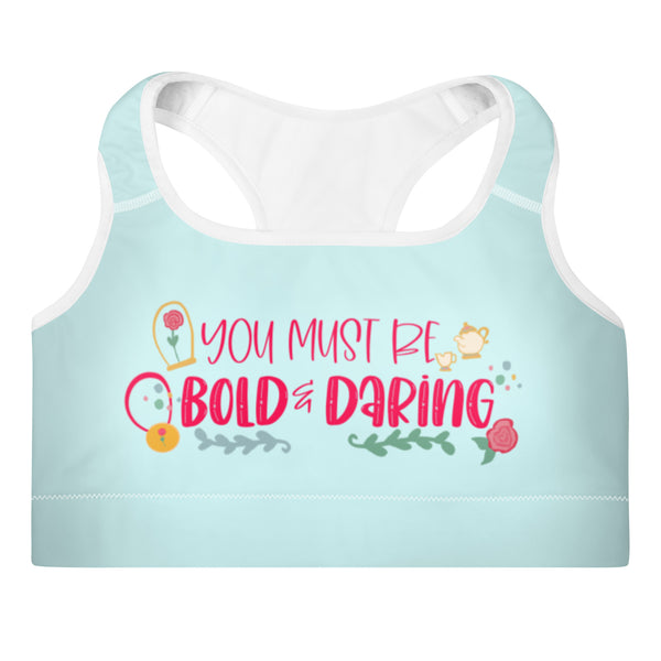 runDisney Belle Sports Bra Disney Princess Half Marathon Beauty and the Beast You Must Be Bold Disney Princess Belle Padded Sports Bra