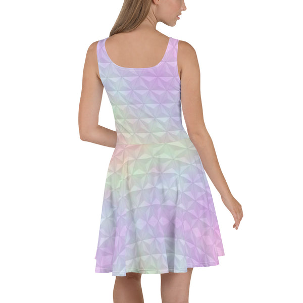 Epcot Spaceship Earth Pastel Dress Disney Skater Dress