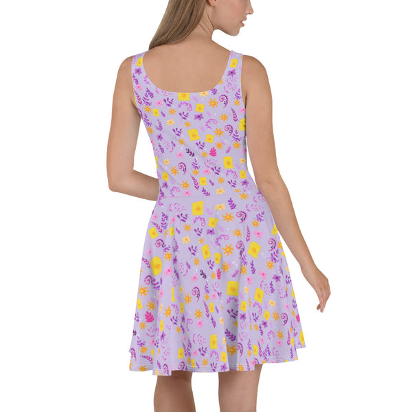 Tangled Dress Rapunzel floating lanterns floral Skater Dress