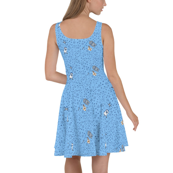 Star Wars sketch dress R2D2 BB8 Galaxy's Edge Skater Dress