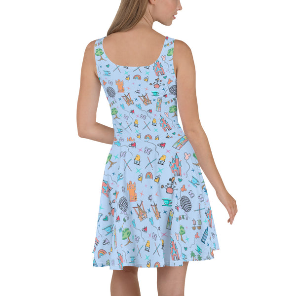 Disney Icons Dress Walt Disney World Skater Dress