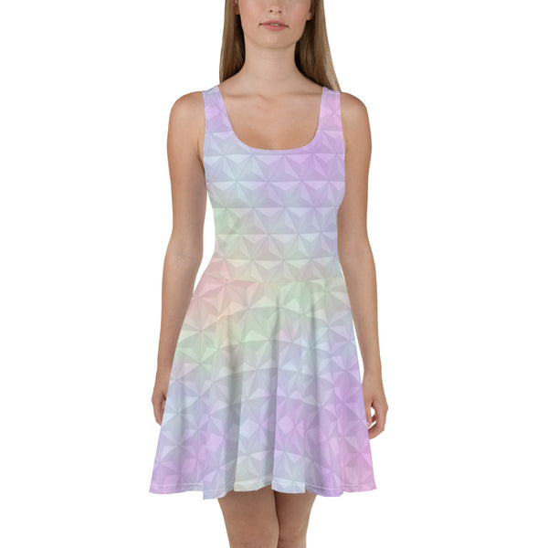 Epcot Spaceship Earth Pastel Dress Disney Skater Dress