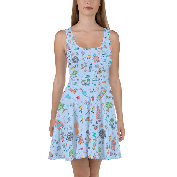 Disney Icons Dress Walt Disney World Skater Dress