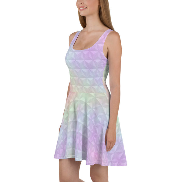 Epcot Spaceship Earth Pastel Dress Disney Skater Dress