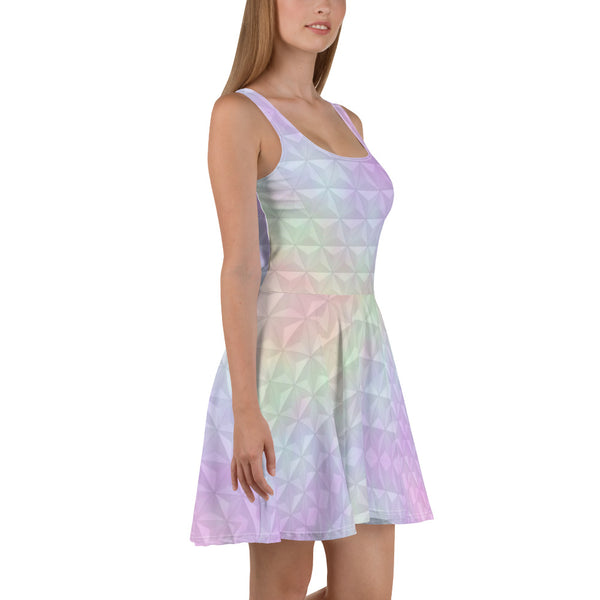 Epcot Spaceship Earth Pastel Dress Disney Skater Dress