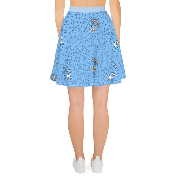 Star Wars sketch R2D2 BB8 Skater Skirt Galaxy's Edge