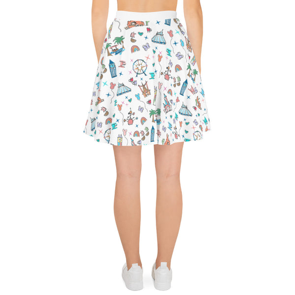 Disneyland doodles Disney icons Skater Skirt