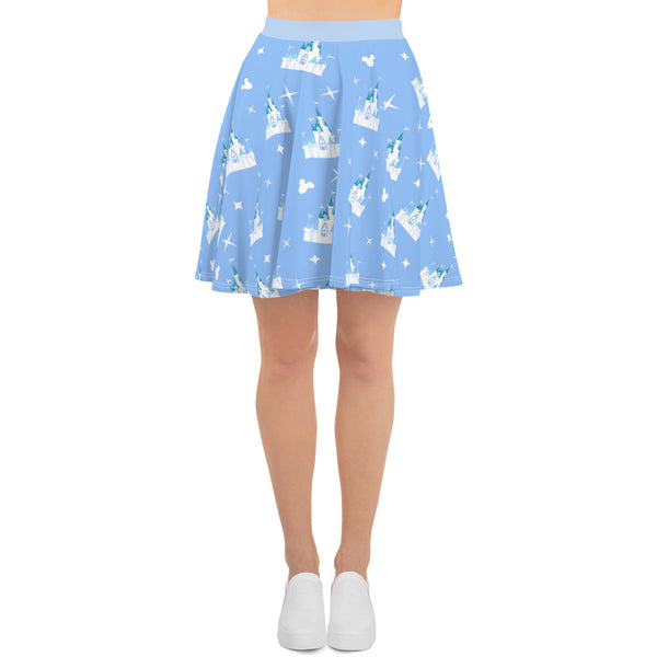 Cinderella Castle Blue Disney Skater Skirt
