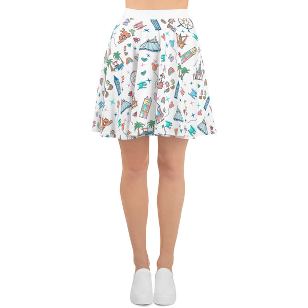 Disneyland doodles Disney icons Skater Skirt