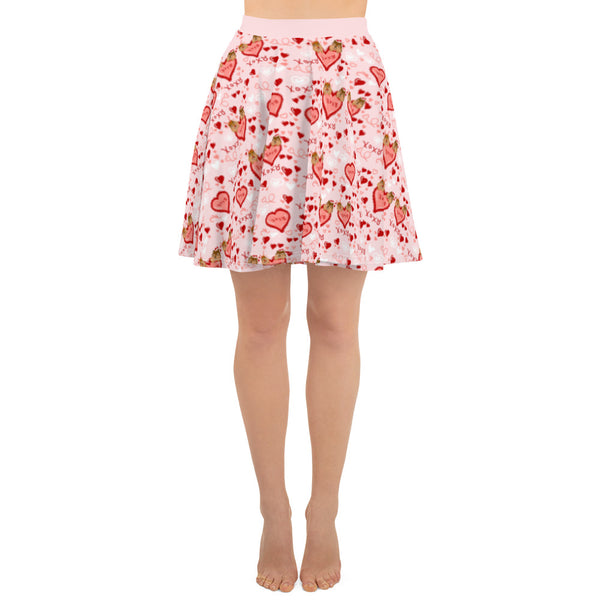 Chip and Dale Valentine's Day Love Disney Skater Skirt