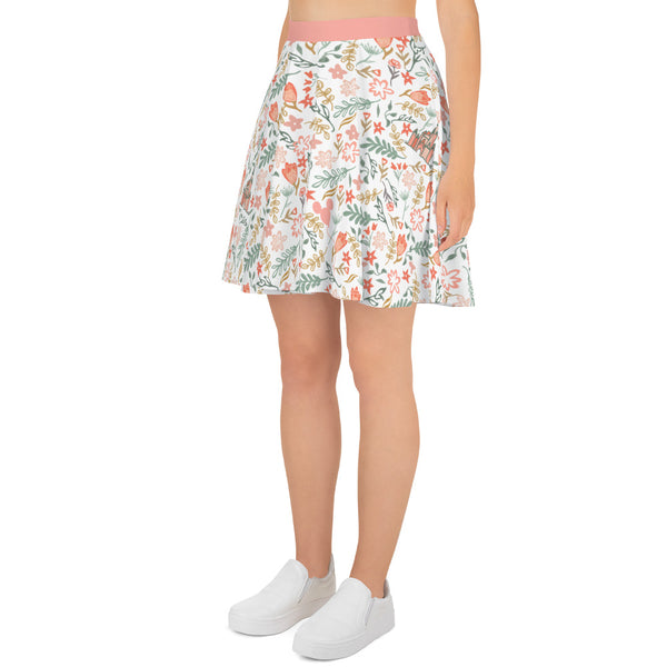 Cinderella's Castle Garden Skirt Floral Spring Disney Skater Skirt