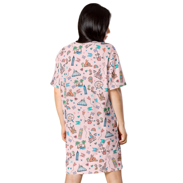 Disneyland Dress doodles Disney icons T-shirt dress