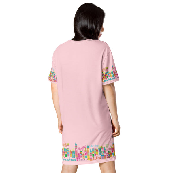 Small World Disney dress Walt Disney World Disneyland Pink T-shirt dress