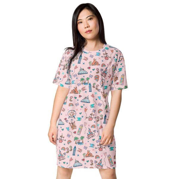 Disneyland Dress doodles Disney icons T-shirt dress