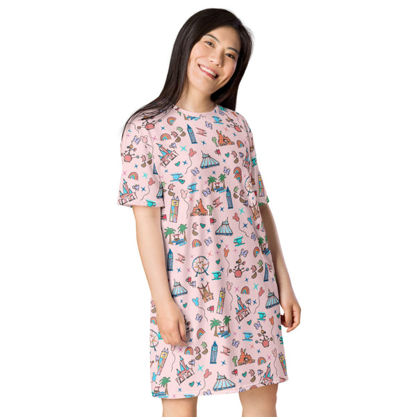 Disneyland Dress doodles Disney icons T-shirt dress