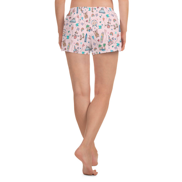 Disneyland Icons shorts Disney sketch Women's Athletic Short Shorts