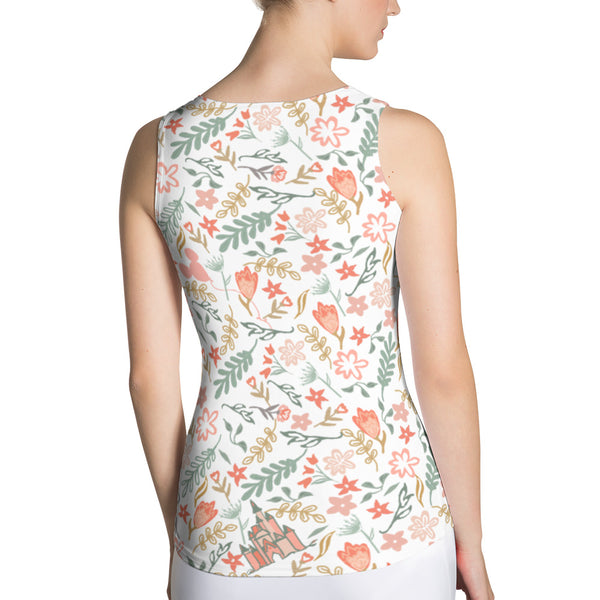 Cinderella's Castle Garden Floral Fitted Tank Top