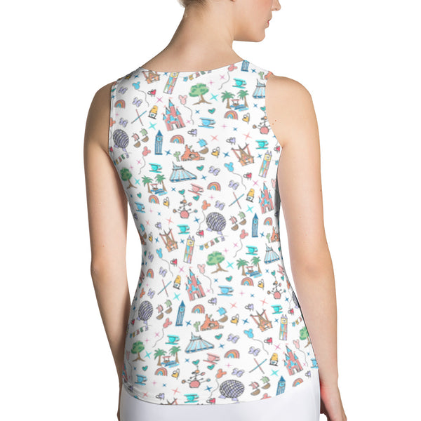 Disney Icons Walt Disney World inspired  Fitted Tank Top
