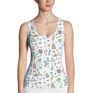 Disney Icons Walt Disney World inspired  Fitted Tank Top