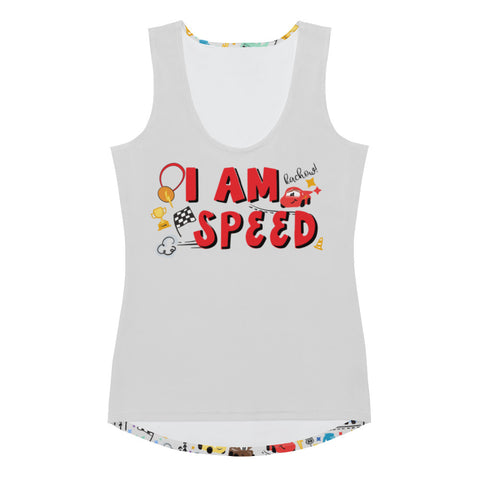runDisney Cars I Am Speed Fitted Tank Springtime Surprise Disney running Fitted Tank Top