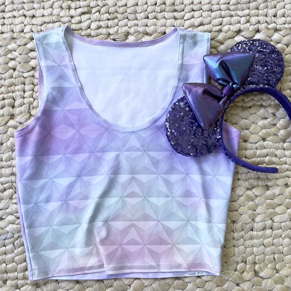 Epcot Spaceship Earth Pastel Crop Top