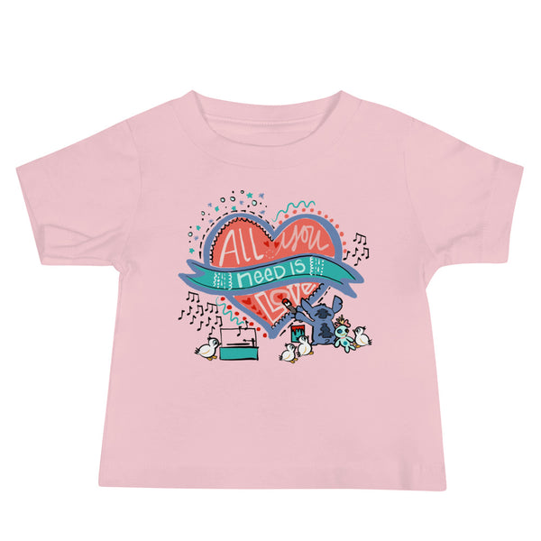 Stitch Love Baby T-Shirt Disney All You Need is Love Lilo and Stitch Baby T-Shirt