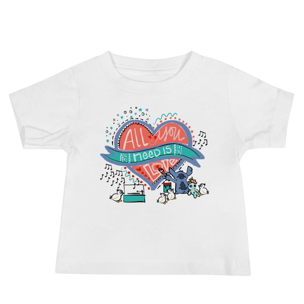 Stitch Love Baby T-Shirt Disney All You Need is Love Lilo and Stitch Baby T-Shirt