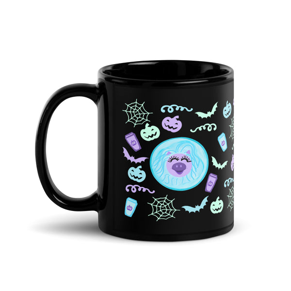 Muppets Haunted Mansion Black Mug Madame Leota Fall Halloween Disney Black Glossy Mug