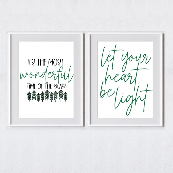 Classic Christmas Printable | Elegant Christmas Wall Art | Modern Christmas | 4 Digital Art Prints | INSTANT DOWNLOAD