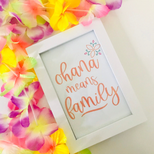 Ohana Lilo and Stitch Disney Printable Wall Art Print