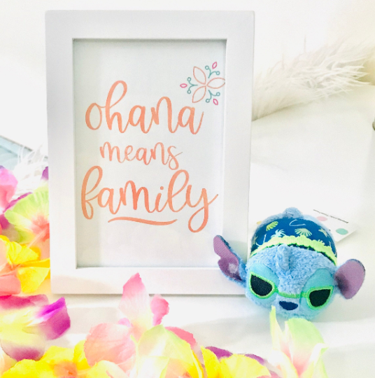 Ohana Lilo and Stitch Disney Printable Wall Art Print