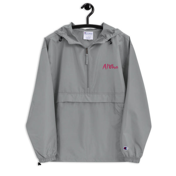 Aloha 1/2 Zip Embroidered Champion Packable Jacket Disney Aulani Jacket