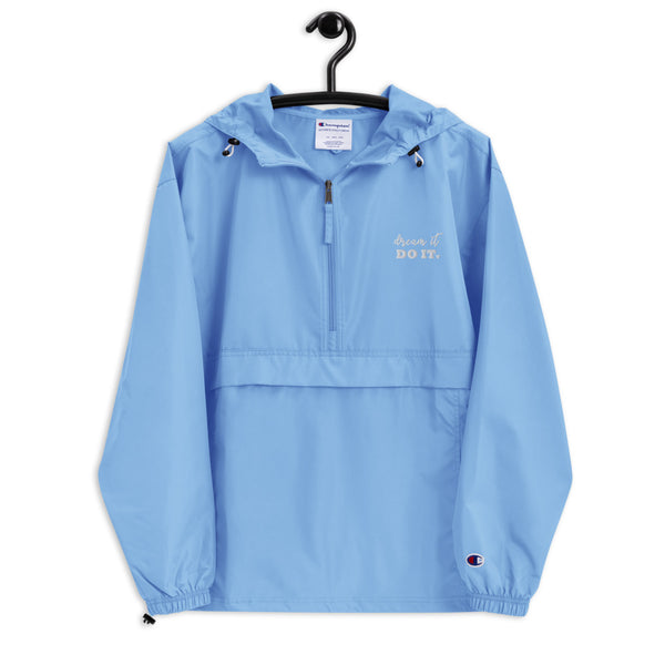 Dream it. Do it. Disney 1/2 Zip Embroidered Champion Packable Jacket