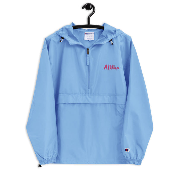Aloha 1/2 Zip Embroidered Champion Packable Jacket Disney Aulani Jacket