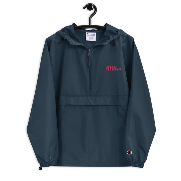 Aloha 1/2 Zip Embroidered Champion Packable Jacket Disney Aulani Jacket