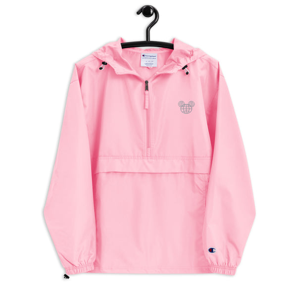 Spaceship Earth Mickey 1/2 Zip Embroidered Champion Packable Rain Jacket