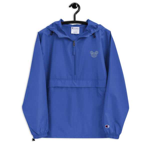 Spaceship Earth Mickey 1/2 Zip Embroidered Champion Packable Rain Jacket