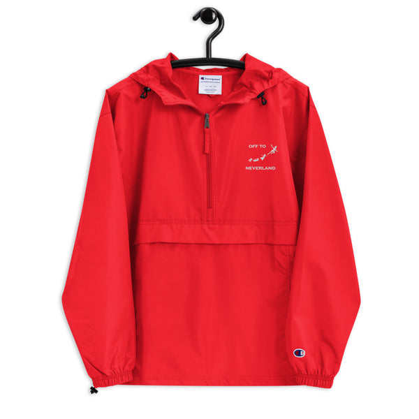 Off to Neverland Peter Pan Embroidered Champion Packable Jacket