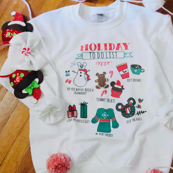 Disney Christmas Sweatshirt Disney Holiday Christmas Party To Do List Sweatshirt