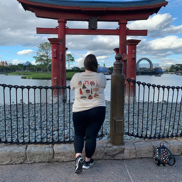 Epcot World Showcase Hello World Spaceship Earth Front and Back design Short-Sleeve Unisex T-Shirt