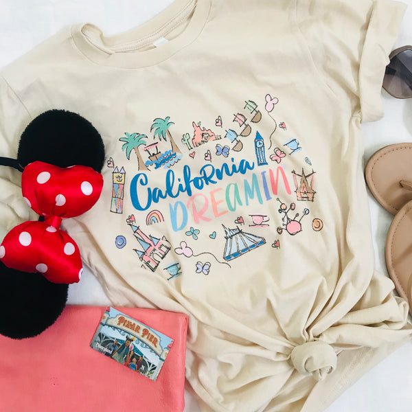 Disneyland T-Shirt California Dreamin' Tee Disney Inspired Icon Unisex T-Shirt