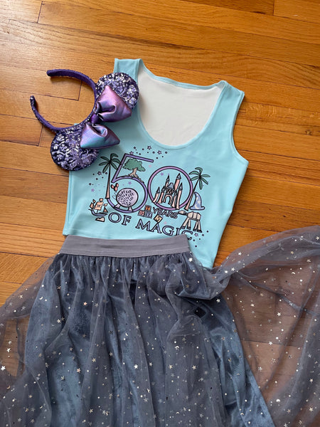 Disney 50th Crop Top Disney Milestone 50th Birthday Disney 50th Wedding Anniversary 50 Years of Magic Crop Top