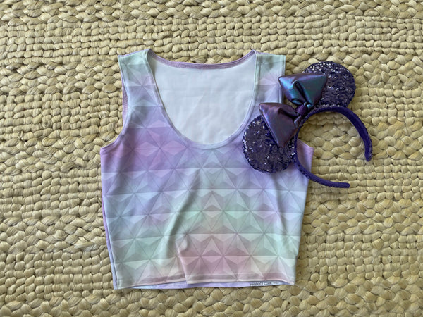 Epcot Spaceship Earth Pastel Crop Top