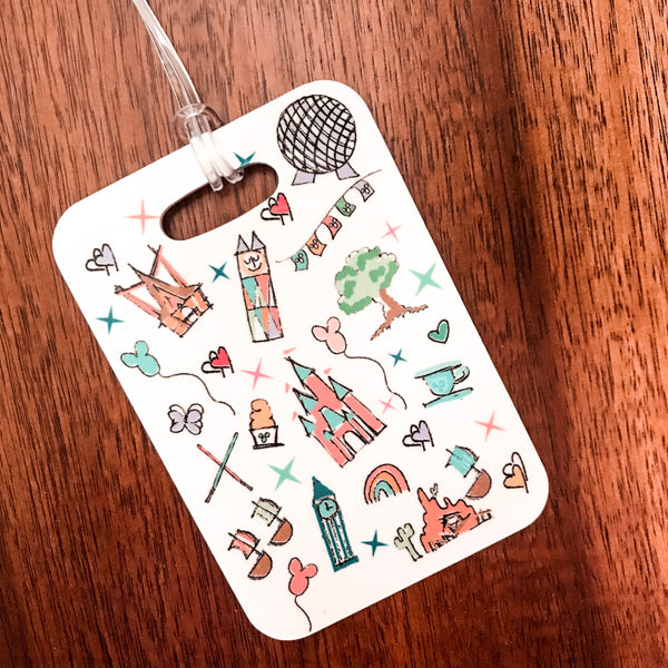 Walt Disney World Doodles Luggage Tag